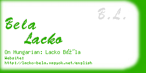 bela lacko business card
